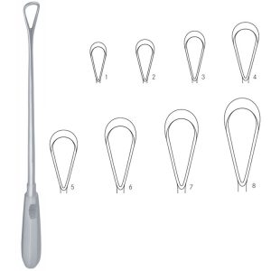 Zestaw skrobaczek Recamier tępych-sztywnych od fig 1 do 8 (8 szt)