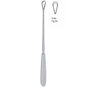 Skrobaczka maciczna Sims tępa-giętka 5mm 255mm fig.00