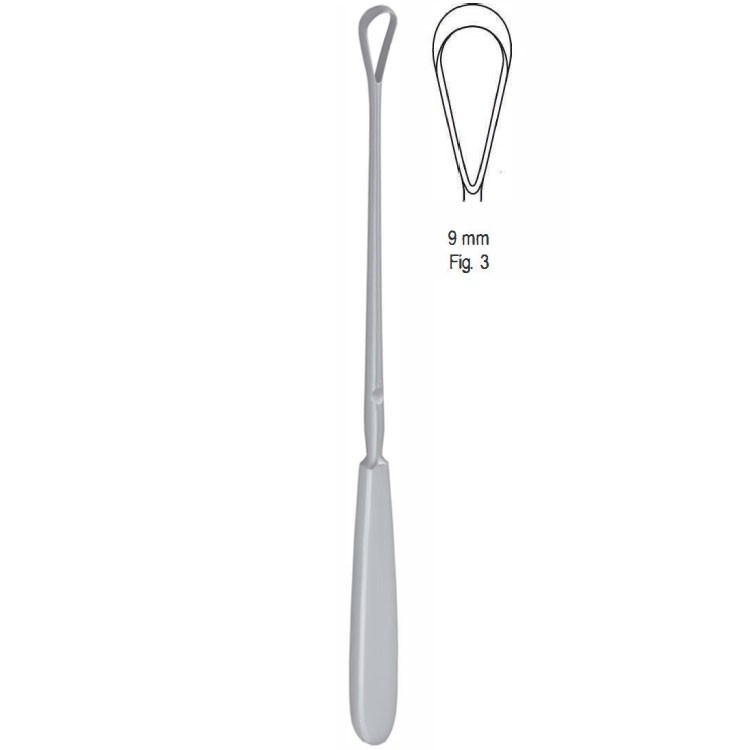 Skrobaczka maciczna Sims tępa-giętka 9mm 255mm fig.3