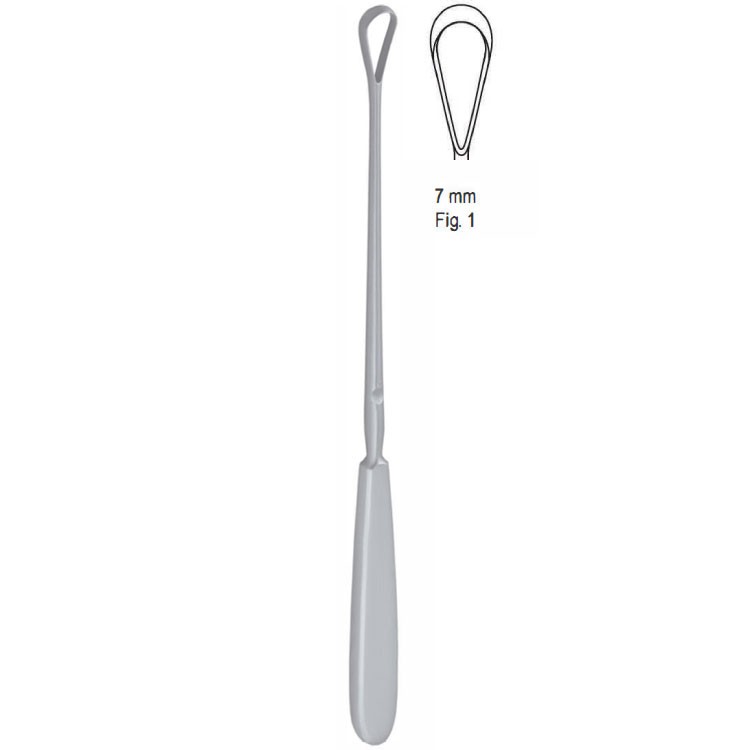 Skrobaczka maciczna Sims tępa-giętka 7mm 255mm fig.1