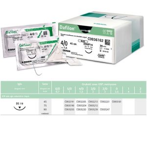 Dafilon nici chirurgiczne niewchłanialne niebieski 4/0 75cm ds19, 36szt.