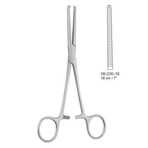 Kleszczyki naczyn. Kocher-Nippon proste 1x2 ząb, 185mm