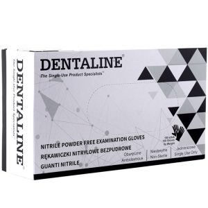 Dentaline Rękawiczki nitrylowe czarne bezpudrowe roz.M (100 szt.)