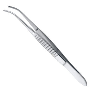 Penseta chirurgiczna Iris zagięta 1x2 ząbki, 100mm