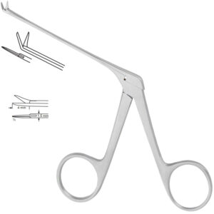 Bellucci micro ear scissors curved up 4mm, shaft 80mm