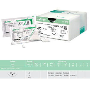 Dafilon nici chirurgiczne niewchłanialne niebieski 2/0 45cm ds24, 36szt.
