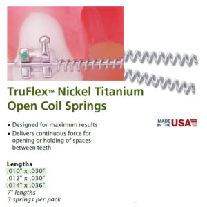 NiTi open coil spring .014" x .036", 7" (180mm) long (Pack of 3 pieces)