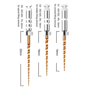 O + Series Niti rotary files assorted D1 to D3 (Pack of 6 pieces)