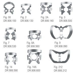 Klamry do koferdamu zestaw 10 pieces